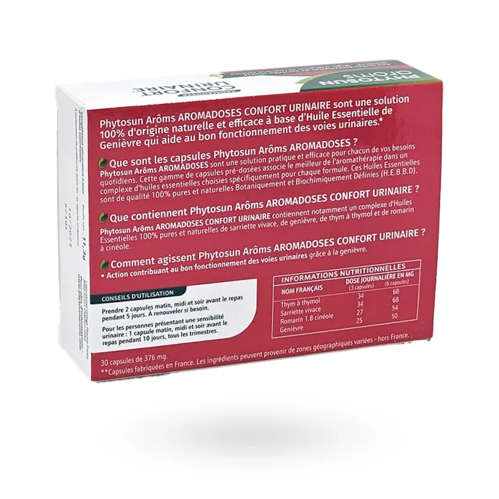 Aromadoses Confort Urinaire Phytosun arôms 30 capsules | Pharmacie en ligne