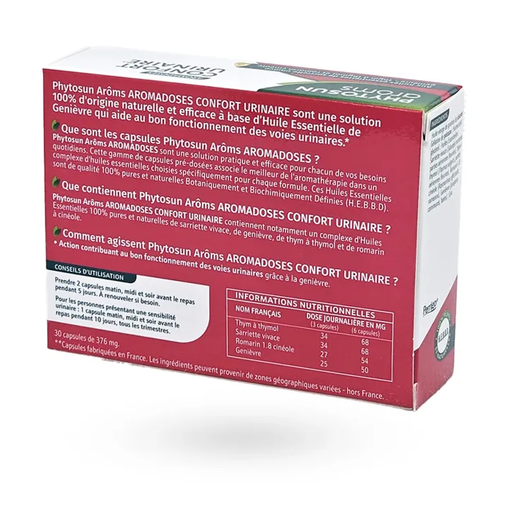 Aromadoses Confort Urinaire Phytosun arôms 30 capsules | Pharmacie en ligne