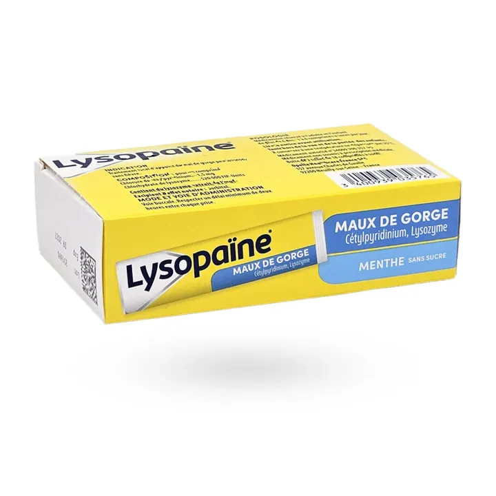Lysopaïne menthe sans sucre maux de gorge et aphtes | Pharmacie en ligne
