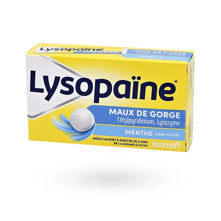Lysopaïne menthe sans sucre maux de gorge et aphtes | Pharmacie en ligne
