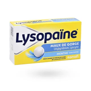 Lysopaïne menthe sans sucre maux de gorge & aphtes 36 comprimés