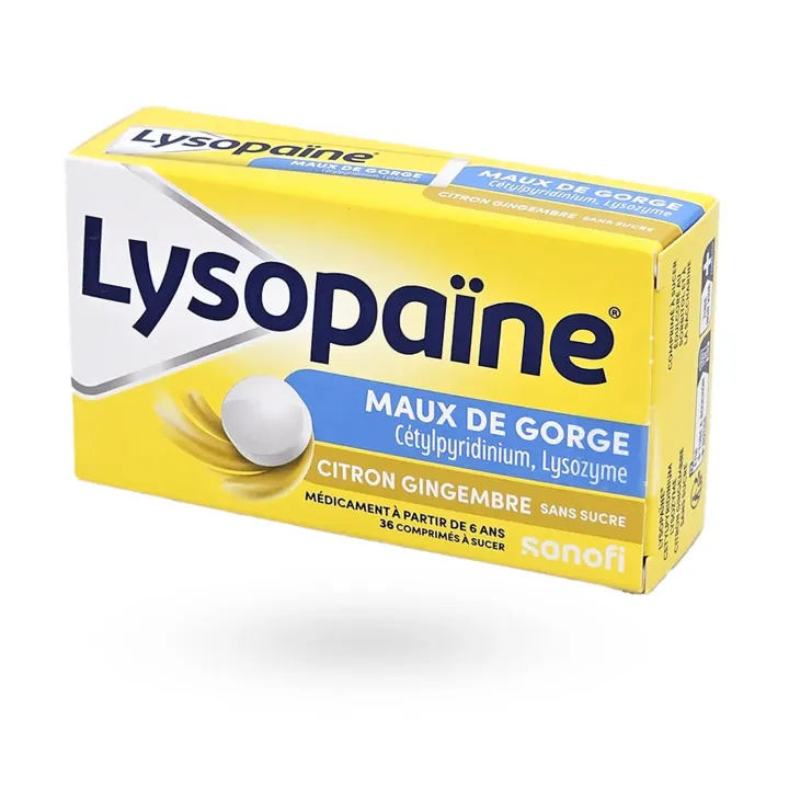 Lysopaïne Citron Gingembre Sans Sucre mal de gorge | Pharmacie en ligne