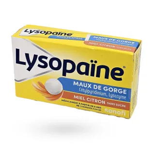 Lysopaïne miel citron sans sucre maux de gorge & aphtes 36 comprimés