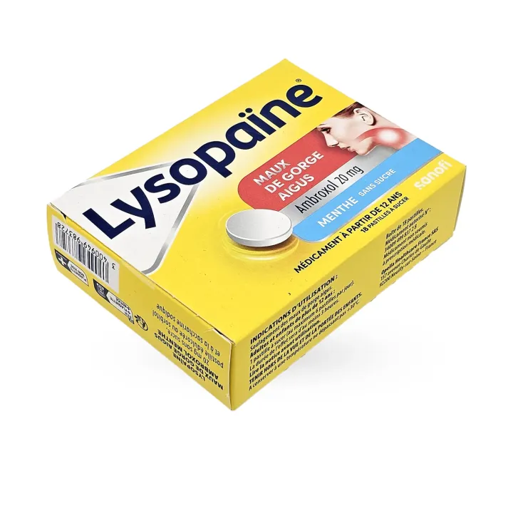 Lysopaïne Ambroxol Menthe 20 mg Sans Sucre maux de gorge | Pharmacie en ligne
