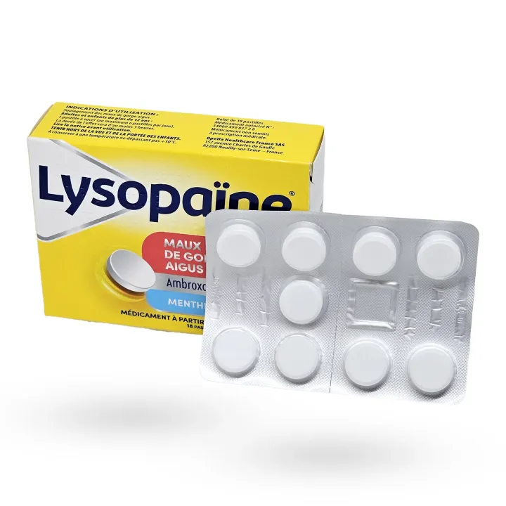 Lysopaïne Ambroxol Menthe 20 mg Sans Sucre maux de gorge | Pharmacie en ligne
