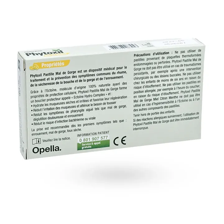 Phytoxil Mal de gorge miel citron menthe sans sucre 16 pastilles | Pharmacie en ligne