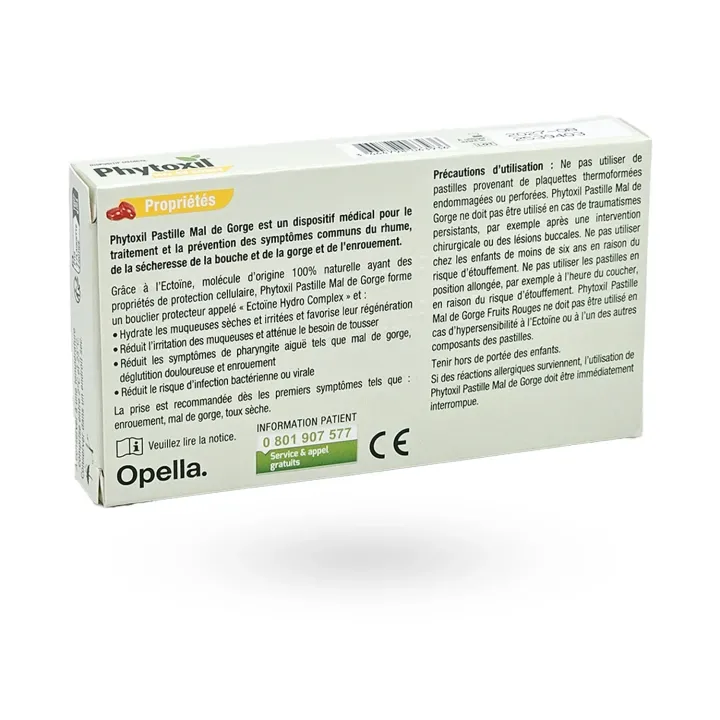 Phytoxil Mal de gorge fruits rouges sans sucre 16 pastilles | Pharmacie en ligne