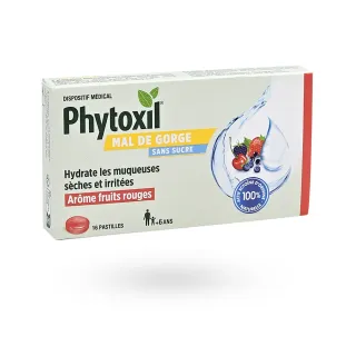 Phytoxil Mal de gorge fruits rouges 16 pastilles sans sucre