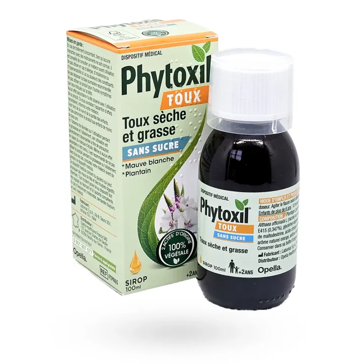 Phytoxil Toux sèche & grasse sans sucre 100 ml | Sirop toux naturel enfant et adulte – Pharmacie en ligne