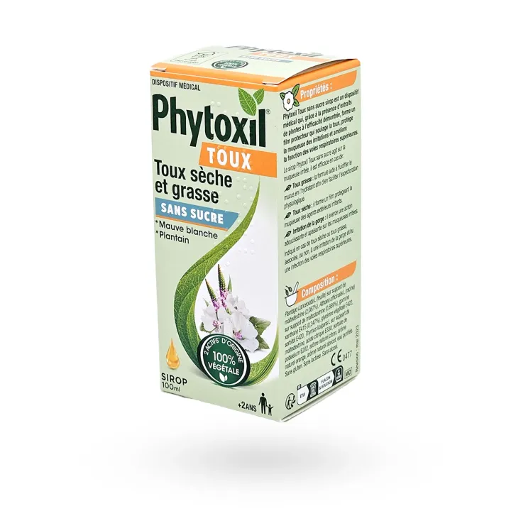 Phytoxil Toux sèche & grasse sans sucre 100 ml | Sirop toux naturel enfant et adulte – Pharmacie en ligne