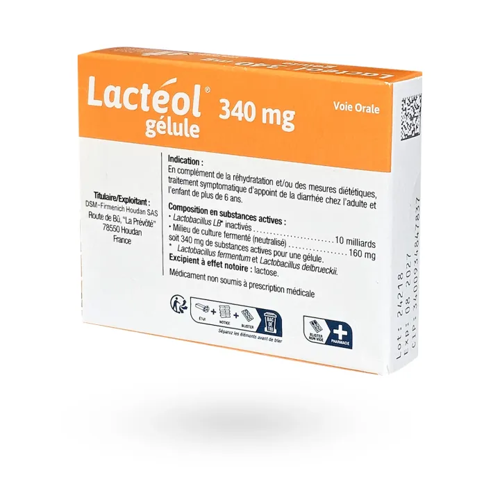 Lactéol 340 mg gélules antidiarrhéique | Pharmacie en ligne