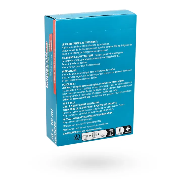 GavisconPro menthe sans sucre suspension buvable 10 sachets | Pharmacie en ligne