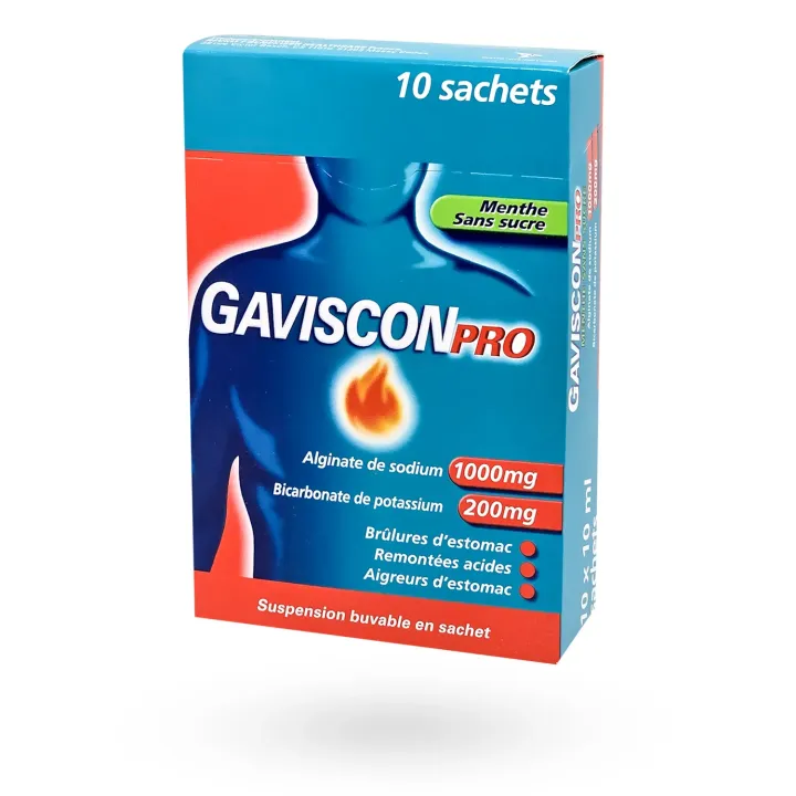 GavisconPro menthe sans sucre suspension buvable 10 sachets | Pharmacie en ligne