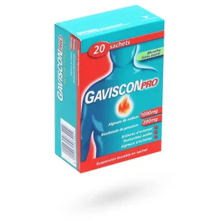 GavisconPro menthe sans sucre suspension buvable 20 sachets-dose