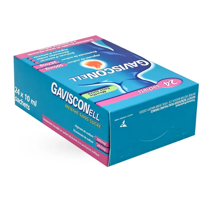 Gavisconell menthe sans sucre boite de 24 sachets-dose | Pharmacie en ligne