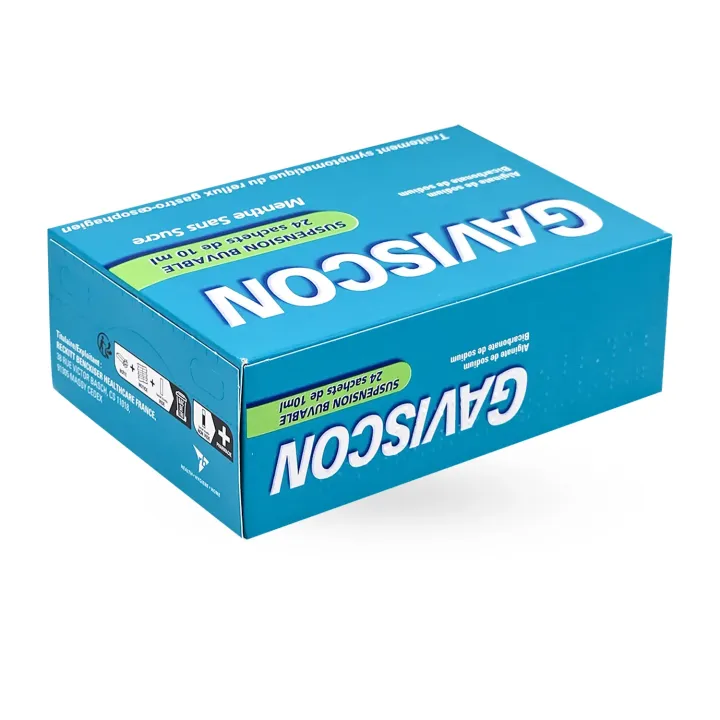 Gaviscon suspension buvable menthe sans sucre 24 sachets | Pharmacie en ligne