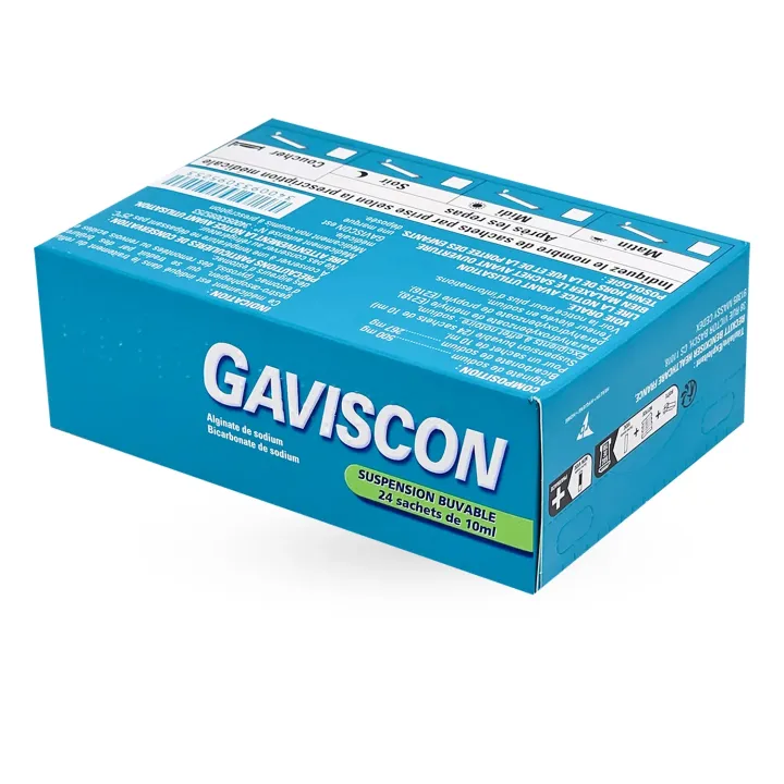 Gaviscon suspension buvable menthe sans sucre 24 sachets | Pharmacie en ligne