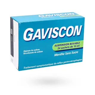 Gaviscon menthe sans sucre suspension buvable 24 sachets