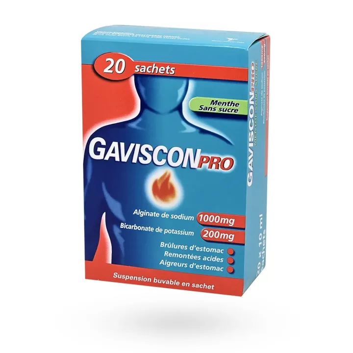 GavisconPro menthe sans sucre suspension buvable 20 sachets| Pharmacie en ligne