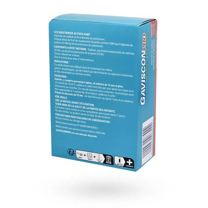 GavisconPro menthe sans sucre suspension buvable 20 sachets| Pharmacie en ligne
