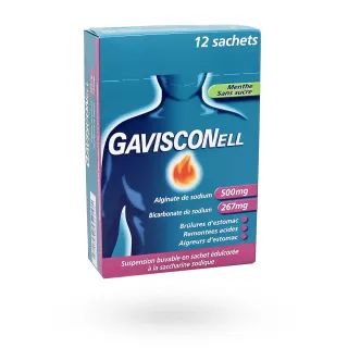 Gavisconell menthe sans sucre 12 sachets