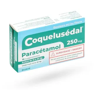 Coquelusédal paracétamol 250 mg enfant 10 suppositoires