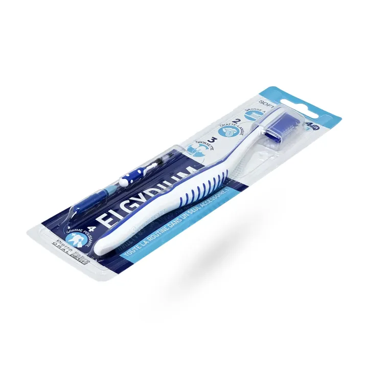 ELGYDIUM 4 en 1 brosse à dents souple | Hygiène bucco-dentaire – Pharmacie en ligne