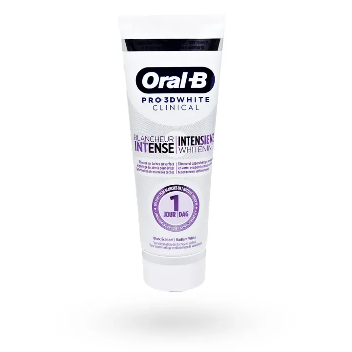 Oral-B Pro 3D White Blancheur Intense 75 ml – Dentifrice blancheur dents | Pharmacie en ligne