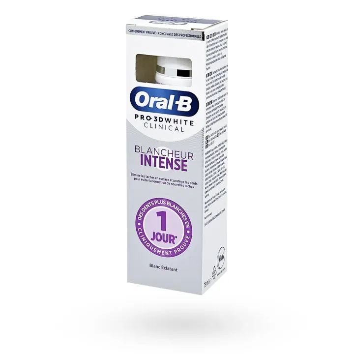 Oral-B Pro 3D White Blancheur Intense 75 ml – Dentifrice blancheur dents | Pharmacie en ligne