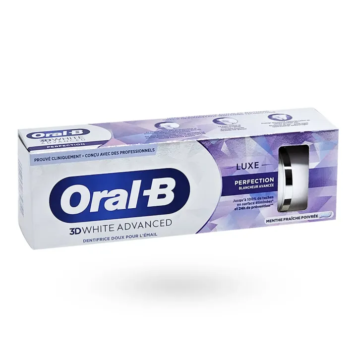 Oral-B 3D White Advanced Luxe Perfection 75 ml – Dentifrice blancheur avancée | Pharmacie en ligne