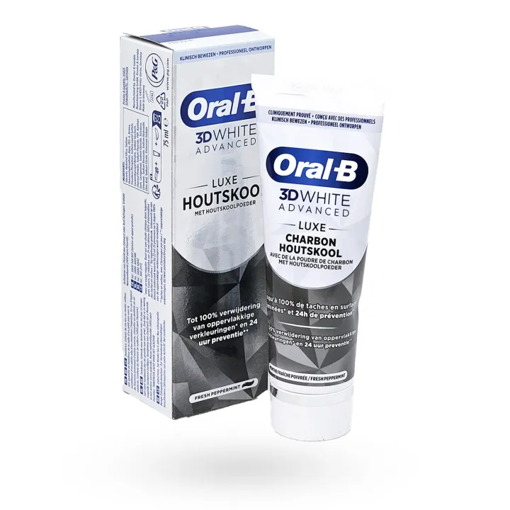 Oral-B 3D White Advanced Luxe Charbon 75 ml – Dentifrice anti-taches au charbon | Pharmacie en ligne