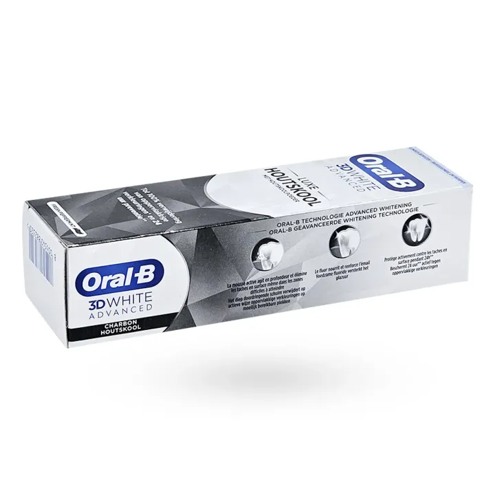 Oral-B 3D White Advanced Luxe Charbon 75 ml – Dentifrice anti-taches au charbon | Pharmacie en ligne