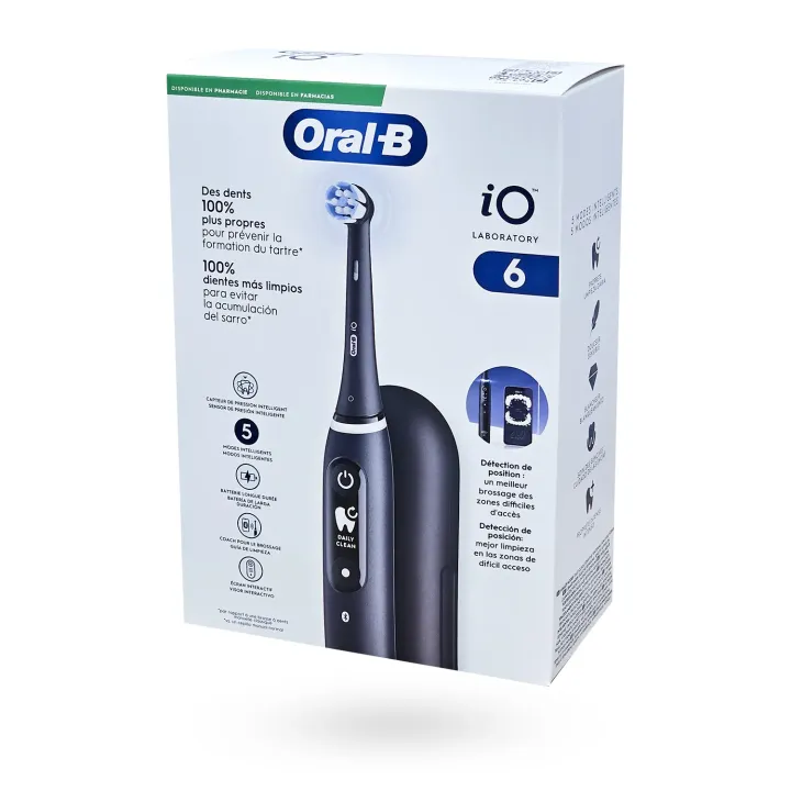 Oral-B iO6 Noire – Brosse à dents électrique connectée haute performance | Pharmacie en ligne