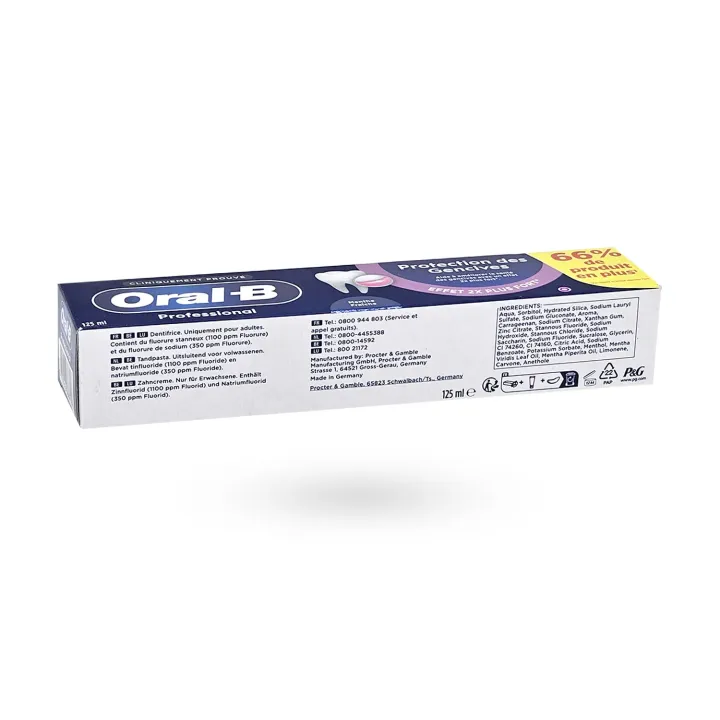 Oral-B Professional Protection Gencives – Dentifrice menthe fraîche 125 ml | Pharmacie en ligne