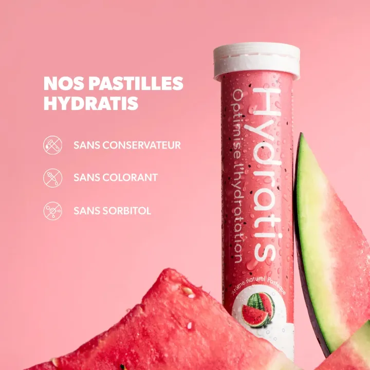 Hydratis Pastèque 20 Pastilles Effervescentes | Hydratation Optimisée | Pharmacie en Ligne