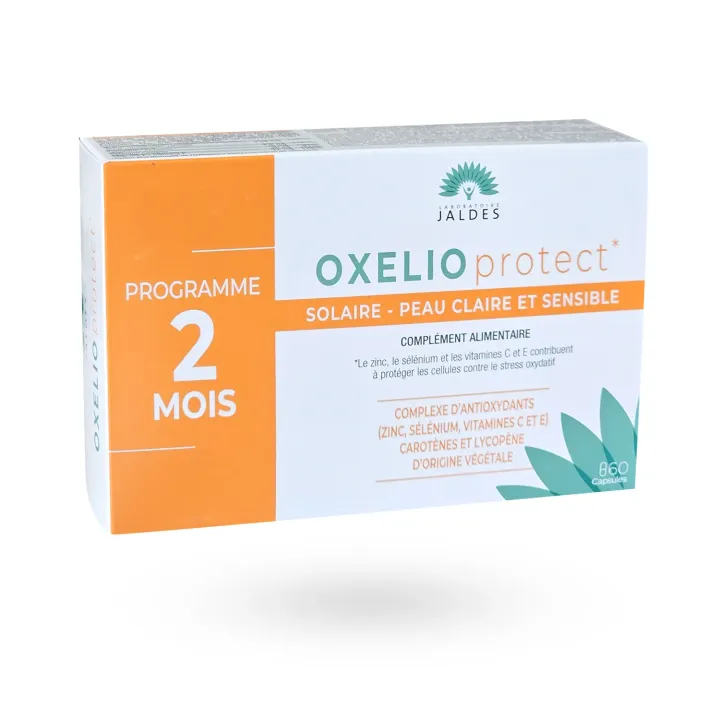 Oxelio Protect Solaire 60 Capsules | Préparation Soleil Peaux Claires et Sensibles | Pharmacie en Ligne
