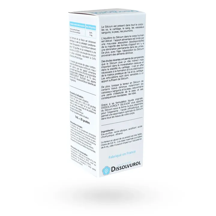 Dissolvurol Silicium gouttes 100 ml – Silicium organique liquide haute biodisponibilité | Pharmacie en ligne