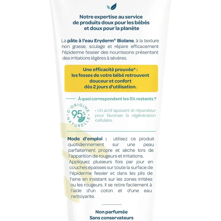 Biolane Pâte à l’Eau Eryderm 75 ml – Soin Érythème Fessier Bébé | Pharmacie en ligne