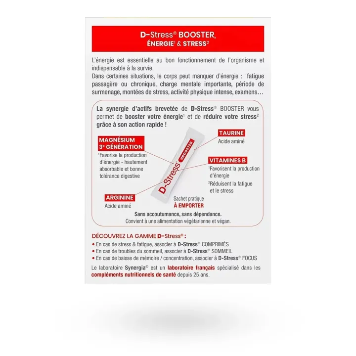 D-Stress Booster action rapide Synergia 20 sachets