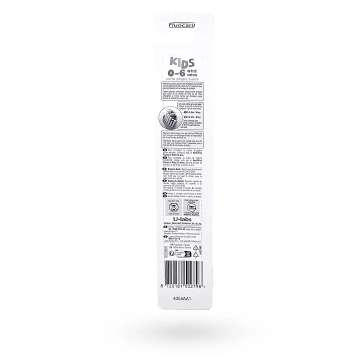Fluocaril Kids Brosse à Dents Extra Souple 0-6 Ans | Hygiène Bucco-Dentaire Enfant