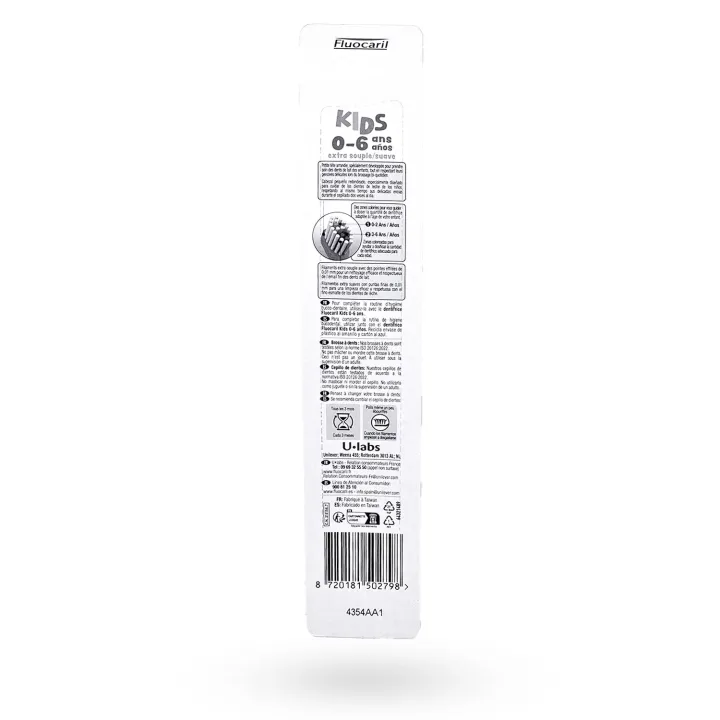 Fluocaril Kids Brosse à Dents Extra Souple 0-6 Ans | Hygiène Bucco-Dentaire Enfant