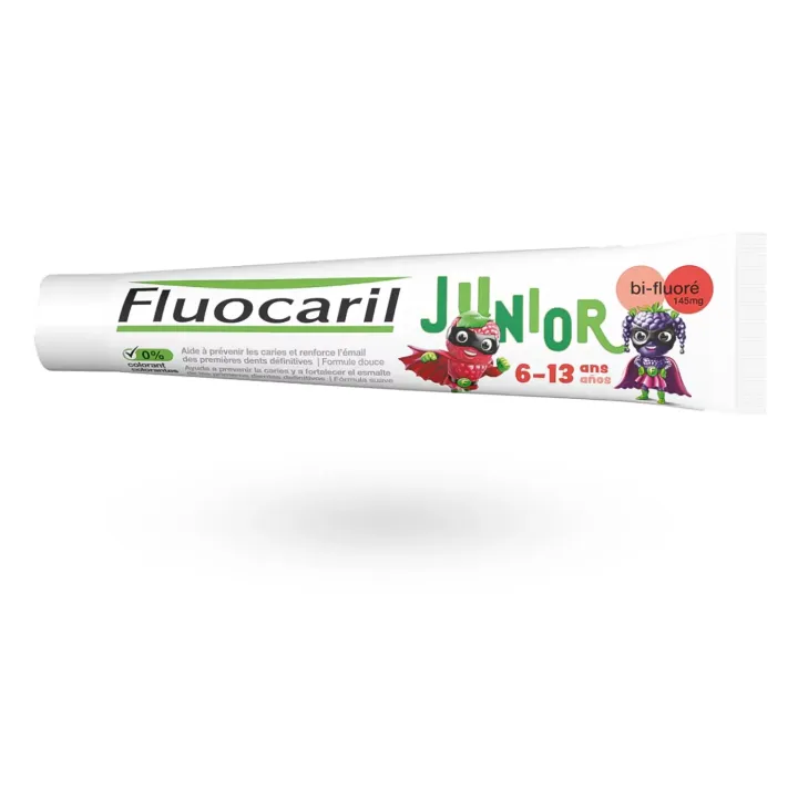 Fluocaril Junior dentifrice bi-fluoré 145 mg 6-13 ans fruits rouges 75 ml tube