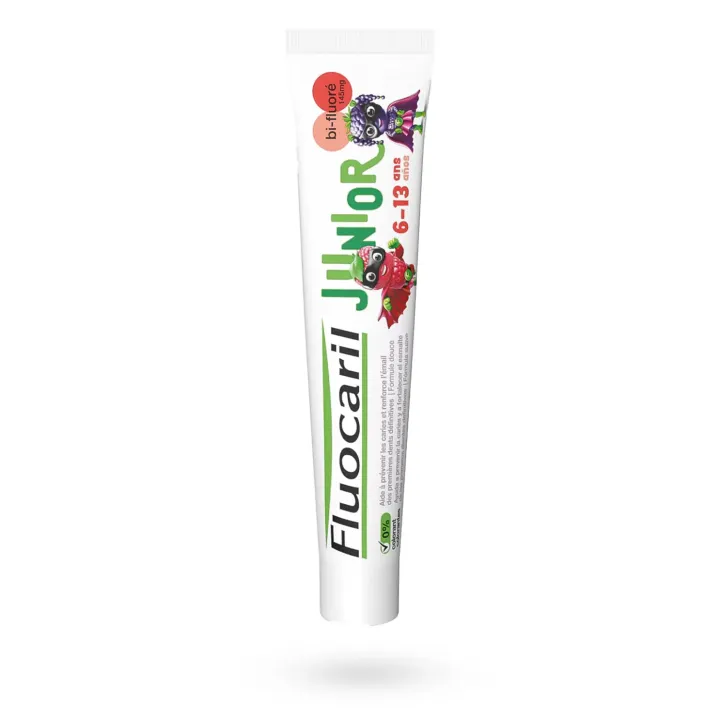 Fluocaril Junior dentifrice bi-fluoré 145 mg 6-13 ans fruits rouges 75 ml tube vertical