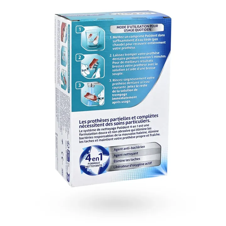 Polident Anti-Bactérien 72 Comprimés – Nettoyant Appareil Dentaire | Pharmacie en Ligne