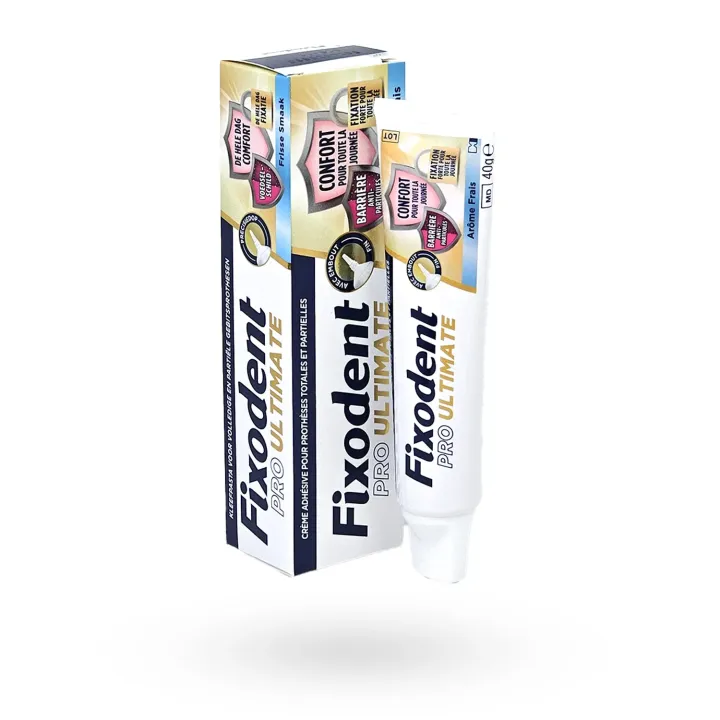 Fixodent PRO Ultimate 40 g Arôme Frais – Crème Adhésive Fixation Forte Dentier | Pharmacie en Ligne