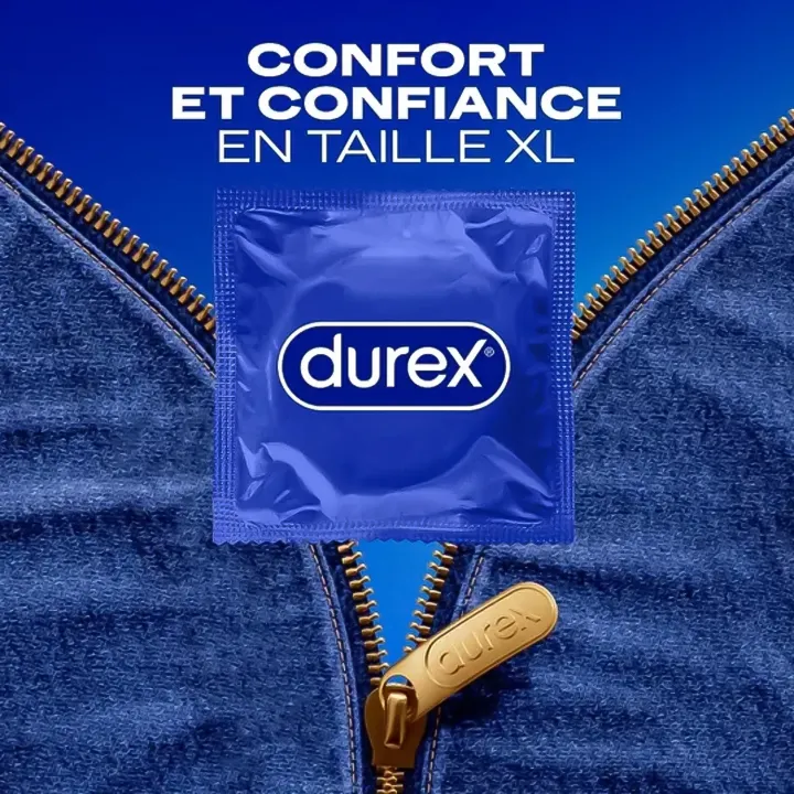 Durex Classic Jeans XL Préservatifs Lubrifiés 12 | Préservatifs Grande Taille Pharmacie en Ligne