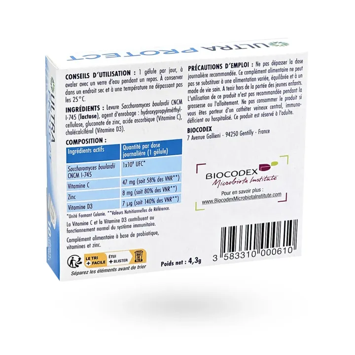 Ultra Protect ATB Probiotiques 10 Gélules | Flore Intestinale et Immunité Pharmacie en Ligne