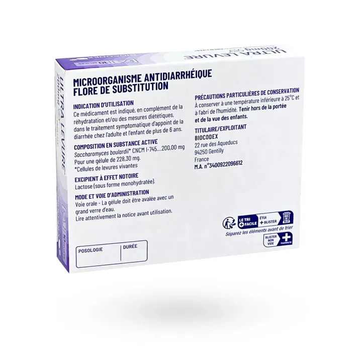 Ultra Levure 200 mg antidiarrhéique 10 gélules | Pharmacie en ligne