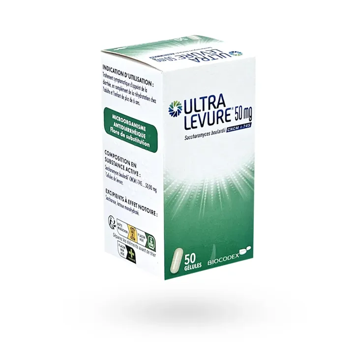 Ultra Levure 50 mg 50 Gélules Antidiarrhéique | Traitement Diarrhée Pharmacie en Ligne