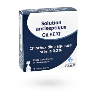 Chlorhexidine Gilbert solution antiseptique plaies superficielles 10 unidoses